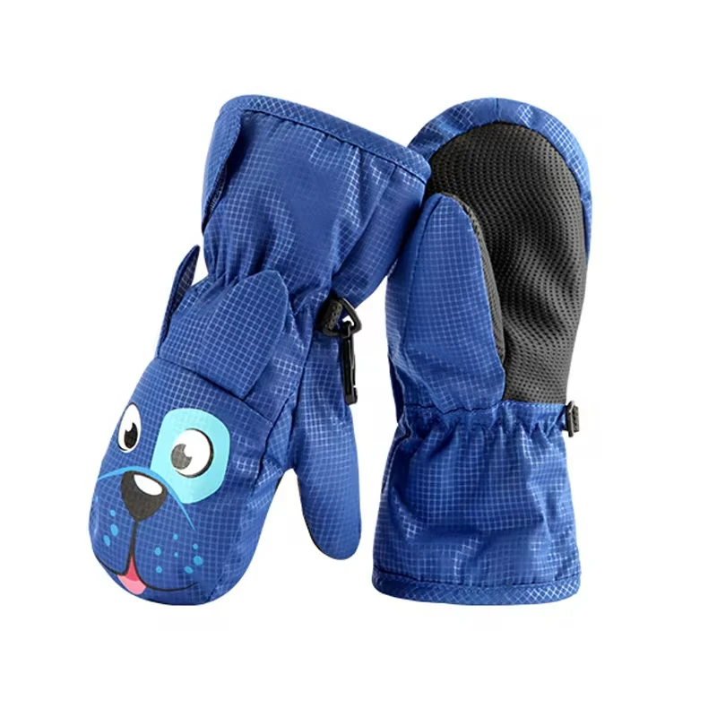 New Kids Winter Mittens for Boys Girls Cartoon Dog Bunny Ski Gloves Waterproof Baby Mitten Velvet Snowboard Outdoor Warm Items