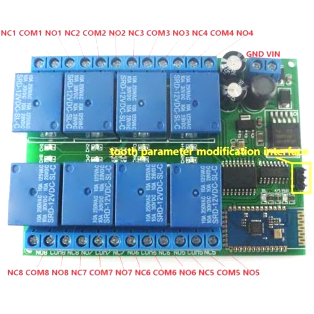 DC 12V 8 Channel Relay Module Bluetooth Wireless Control Switch for ...