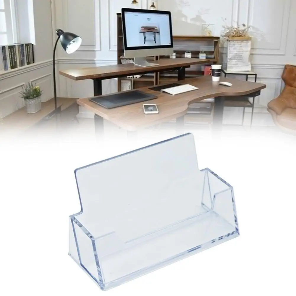 Clear Desk Shelf Box Storage Display Stand Acrylic Plastic Transparent Acrylic Desktop Business Card Holder Office Box 1PCS card holder,credit card holder,photo card holder,plastic storage box,desk card holder,card display stand,postcard holder