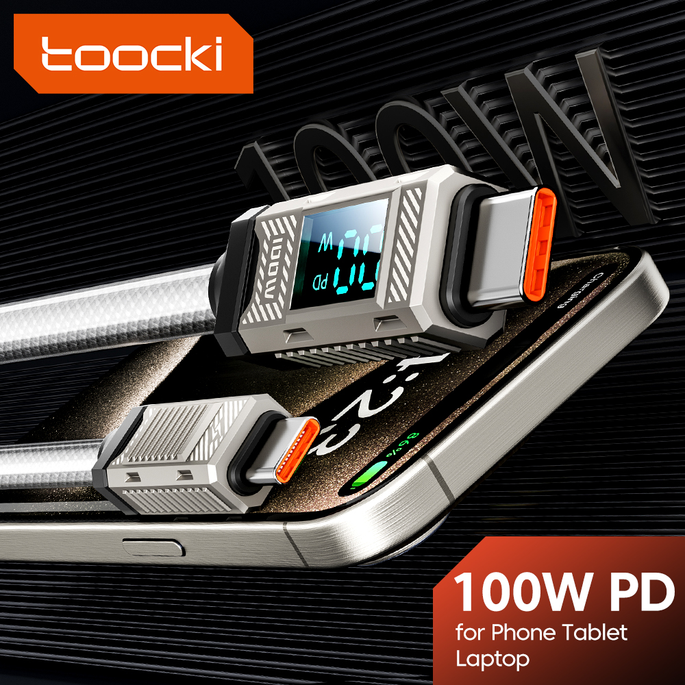 Toocki PD 100W Fast Charging Type C to USB Type C Cable Display USBC to USB C Cable for iPhone 15 ProMax Macbook Samsung S24 S23