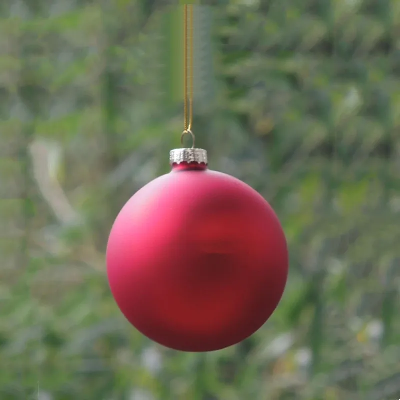 

Бесплатная доставка, диаметр = 8 см, маленький размер, матовая красная серия, Рождественский день, стеклянный шар, лампа ручной работы, выдувной праздничный свадебный реквизит
