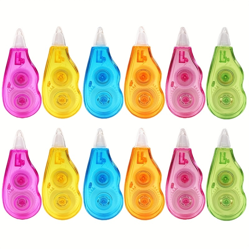 6 pieces of rainbow correction tape PET material, perfect for office use, packaged in a transparent zipper bag, office supplies