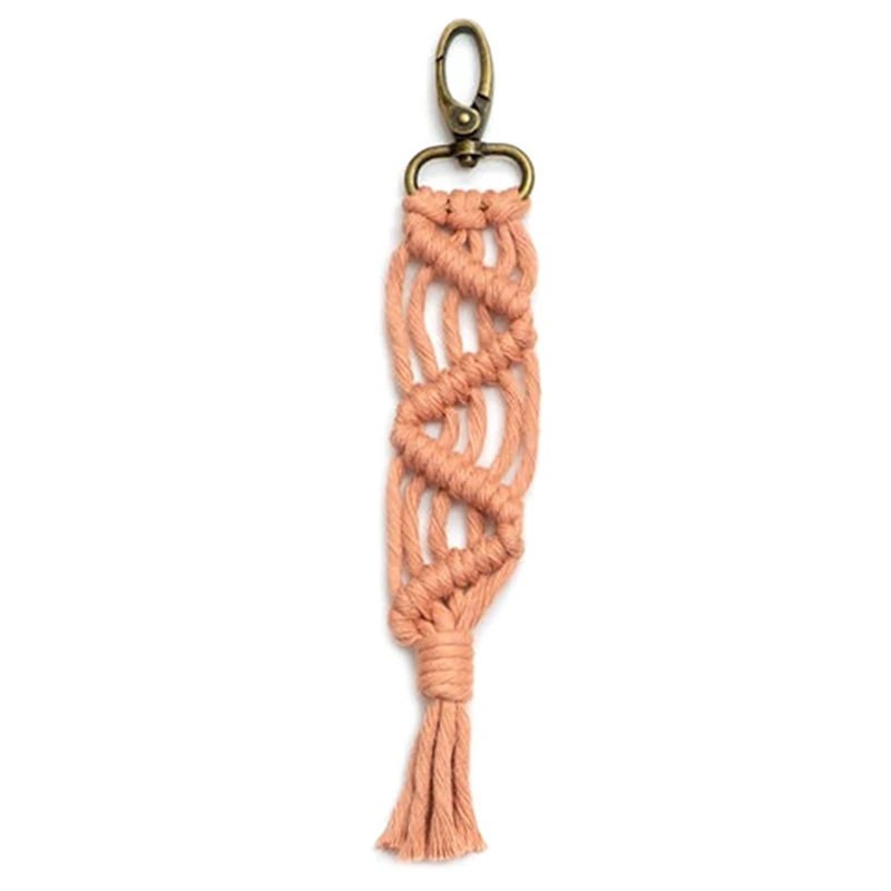 

Mini Macrame Keychains Boho Macrame Bag Charms Handcrafted Accessory For Car Key Purse Phone Supplies