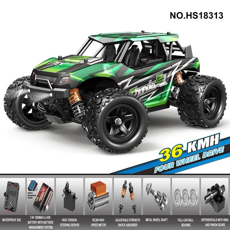 RC Cars HS series high-speed off-road Monster Truck 1:18 full proportion four-wheel drive 2.4G electric remote control car model 2