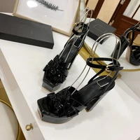 Mode femmes sandales marque de luxe chaussures pour femmes élégant fête talons hauts en cuir imperméable chaussures de bureau Sexy chaussures de rencontre 5