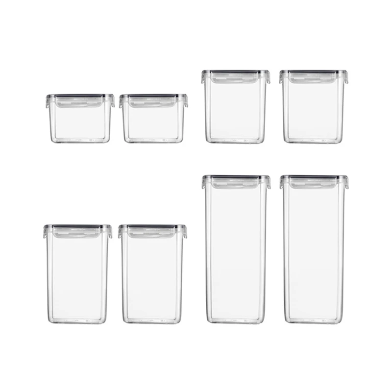 

1 Set Of Sealed Transparent Storage Container With Cover For Holding Cereal Candy, Kitchen Food Storage Box Set Durable