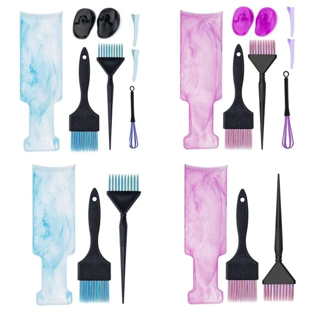 3/8pcs Professional Hair Styling and Highlight Dyeing Set Ear Protector Mixing Stick Hair Dye Brush Dye Applicator DIY