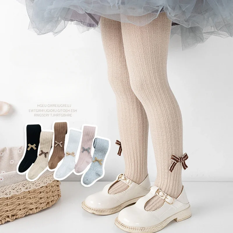 

Children pantyhose Baby Spring and Autumn Baby Bottom Socks Xiaomi Dot Bow Tie One Piece Socks Girls Bottom Socks