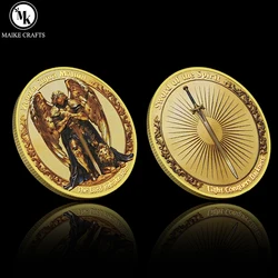 Christian Angel Sword Commemorative Challenge Coin - Double - Sided Faith Souvenir Gift (1pc)