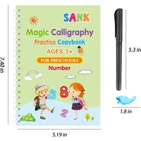 4 Books/set English Sank Magic Practice Copybook French Number Tracing Book German Calligraphy Spanish Reusable Writing Tool 2