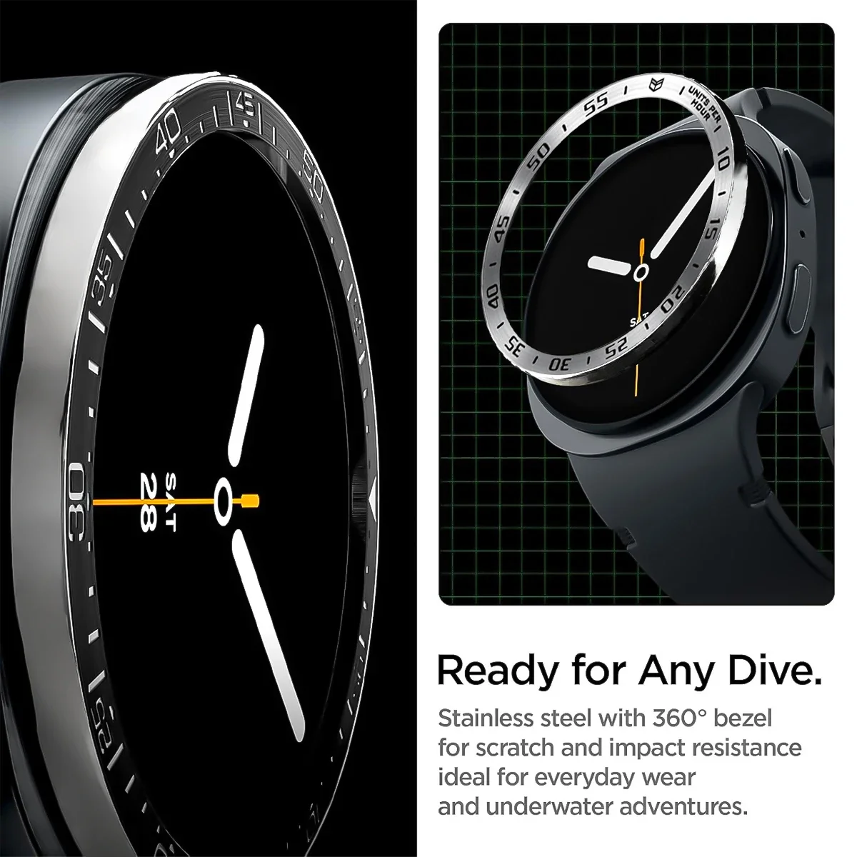Premium Metal Bezel Protective Ring with Time/Speed Scale
