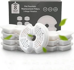 Premium Pet Water Fountain Replacement Filters - Multi-Stage Filtration, 4/8 Pack (8 pack)