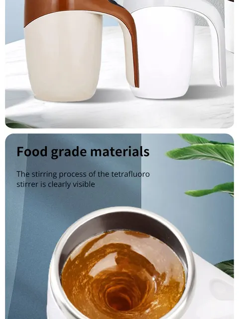 Stainless Steel Coffee Stirring Cup, Automatic Stirring Cup, Magnetic  Rotation Electric Milk Mug, Intelligent Thermal Insulation Safe Not Hot  Long Lasting Life Large Capacity, Usb Charging (built-in Lithium Battery),  Kitchen Tools 