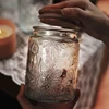 Retro Begonia Pattern Glass Sealed Jar Creative Food Grade Dried Fruit Snack Nut Storage Jar Kitchen Storage Supplies 6