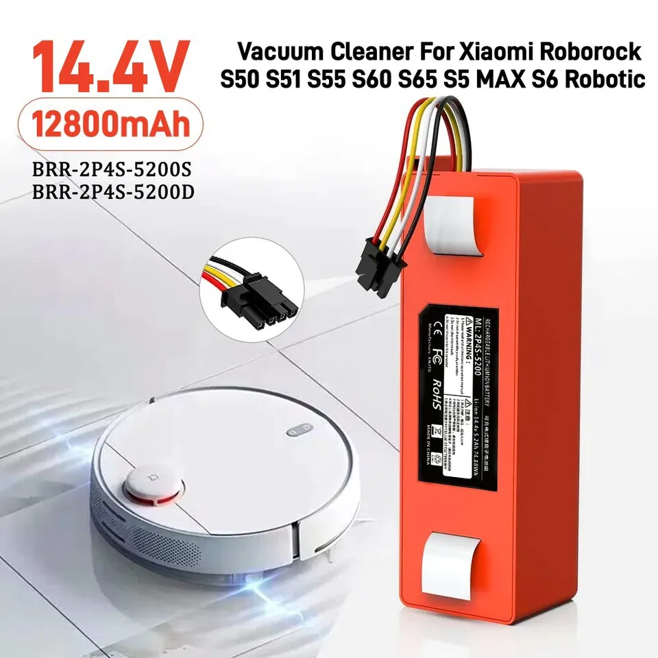 Batteria 6500 MAh Per Robot Aspirapolvere Xiaomi Roborock S5 S50 S51 S55 S6 S7 – 14,4V, Agli Ioni Di Litio