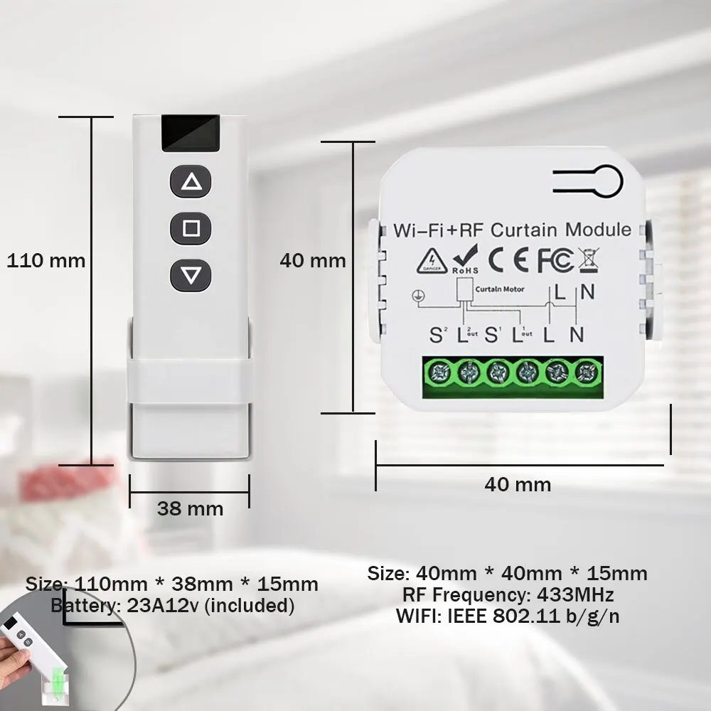 EWeLink-Interruptor de persiana inteligente, enrollador automático para  persianas, funciona con WiFi, tiene motor eléctrico y se controla por voz a  través de Alexa - AliExpress