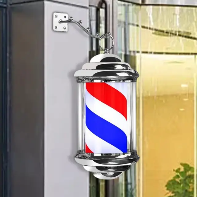 이발소 폴 라이트 회전 헤어 살롱 상점 사인 스트라이프 라이트, 행잉 브래킷, LED 라이트 살롱 야외 파티