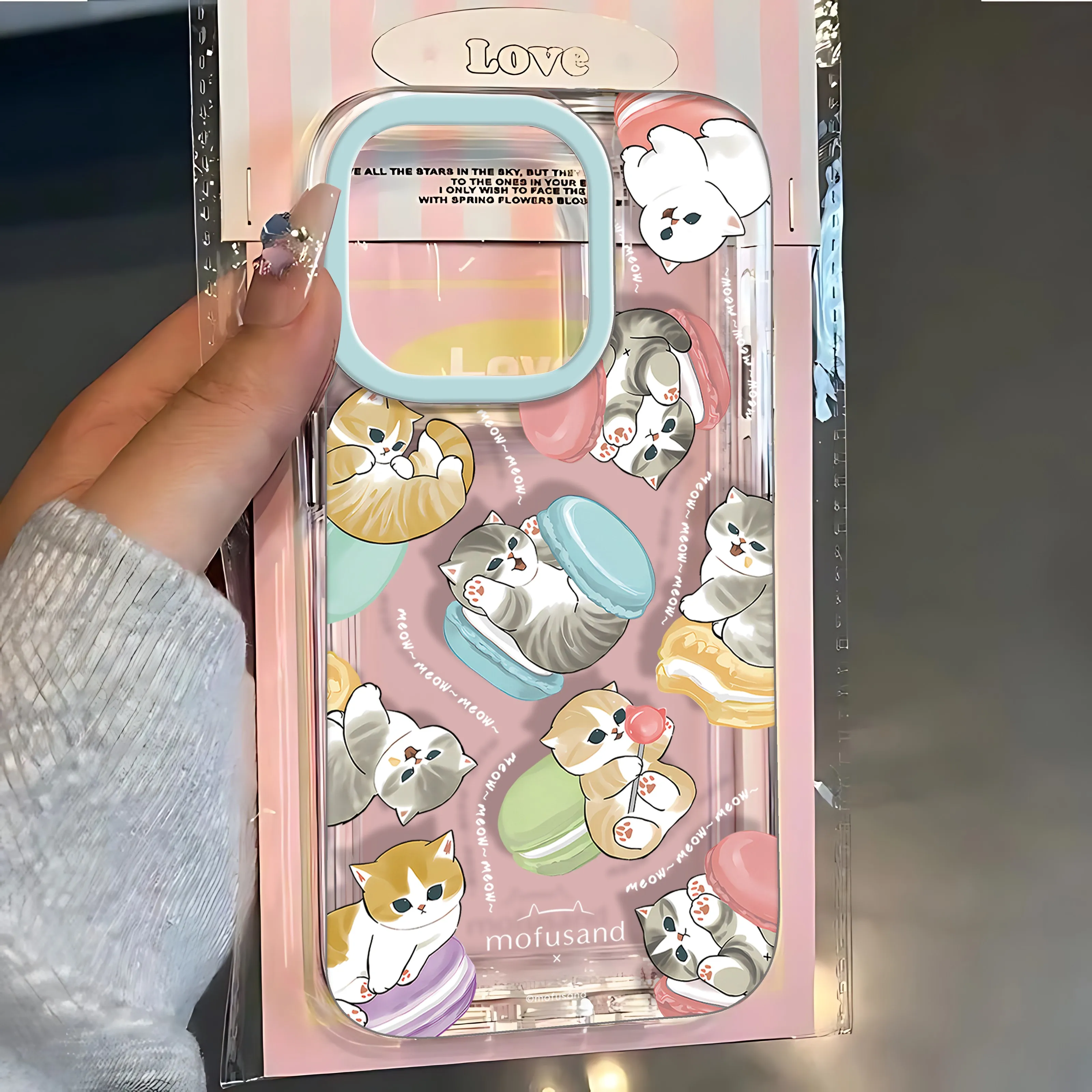 Adorable Mofusands Cat Clear Space Phone Case Cover