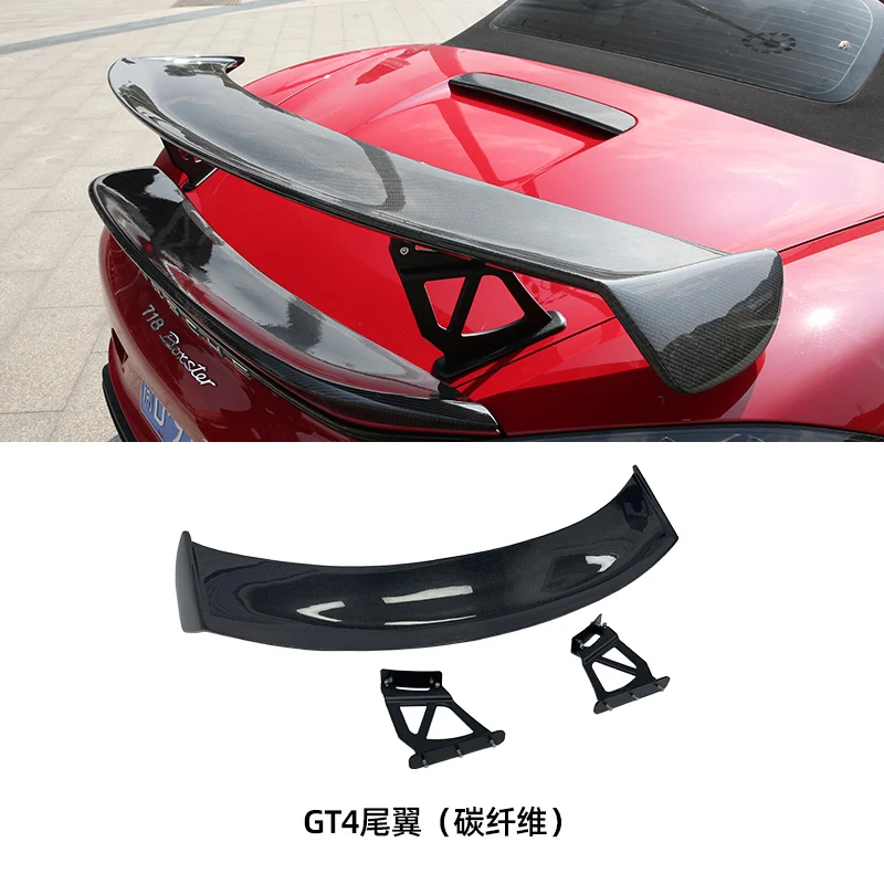 thumbnail image 1 of Adecuado para Porsche 718gt4 981 987 Cola trasera modificada especial Gt4rs Modelo de ala fija con joroba, 1 of 5