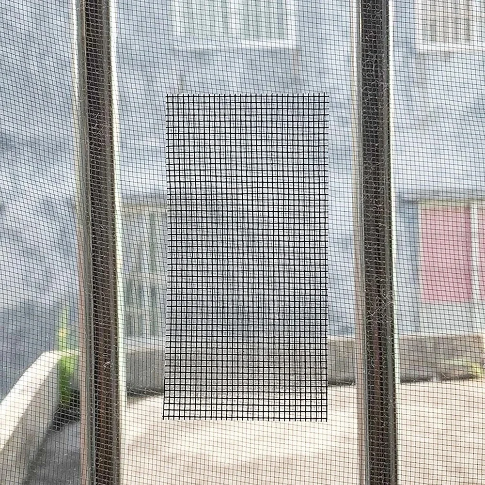 Schwarzer Bildschirm-Fensteraufkleber für Bildschirm-Reparatur-Set, 16,5 Fuß, stark klebendes und wasserdichtes Klebeband, Türvorhang, Moskitonetz, Netz-Patch – Detail 4