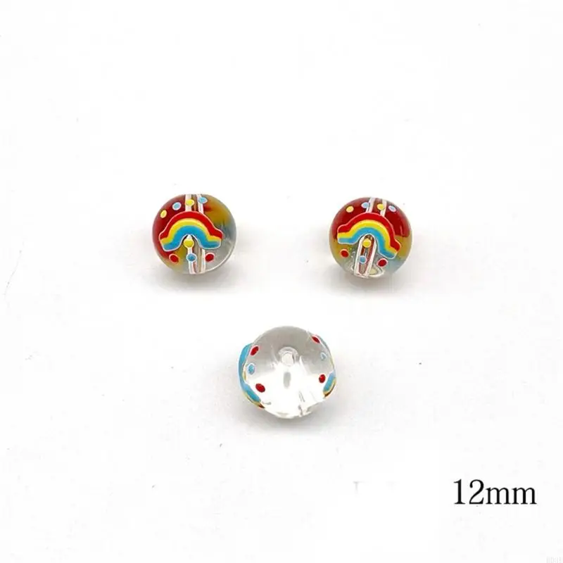 Weihnachtsglasperlen, handbemalte Kunstperlen für Weihnachtsschmuck, handgefertigte Bastelarmbänder, Schmuck, Bastelzubehör B03E – Detail 10