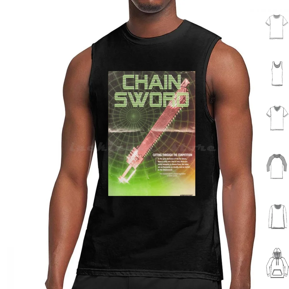 Retro Chainsword Poster T-Shirt Canotte Gilet Senza Maniche 40000 Horus Heresy Imperium Tabletop 40000 Chaos Imperial Guard