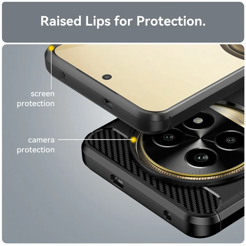 Enhanced Carbon Fiber Soft Silicone Back Bumper Case Cover