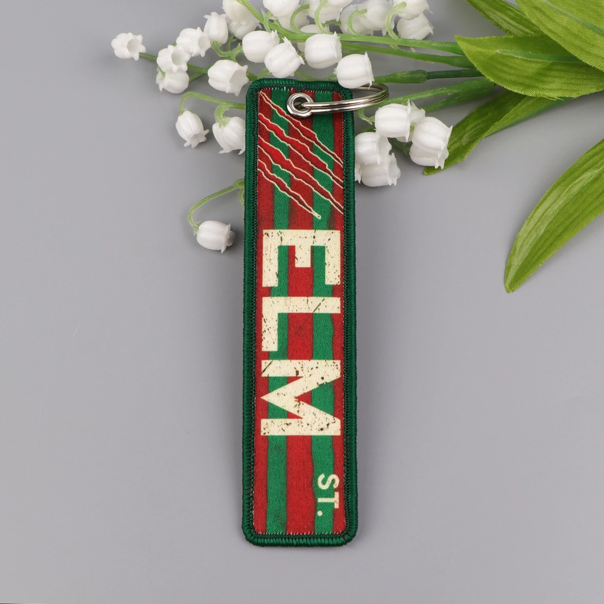 Movie retro key tag embroidery key fobs keychains for car motorcycles keys holder keyring Halloween jewelry accessories gifts