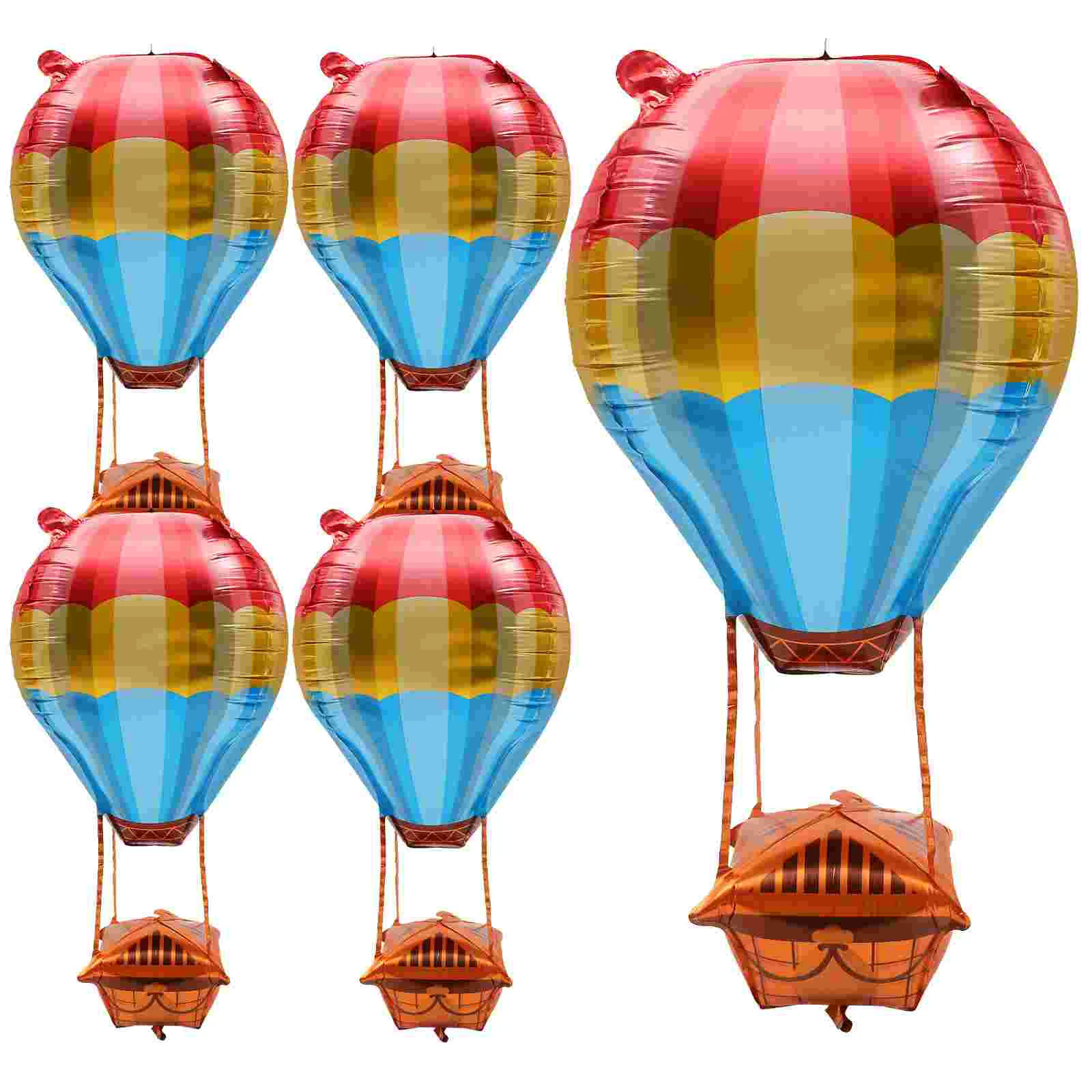 

5 Pcs Hot Air Balloon Aluminum Nativity Ornaments Graduation Party Decorations Birthday Supplies Christmas Aluminium Foil