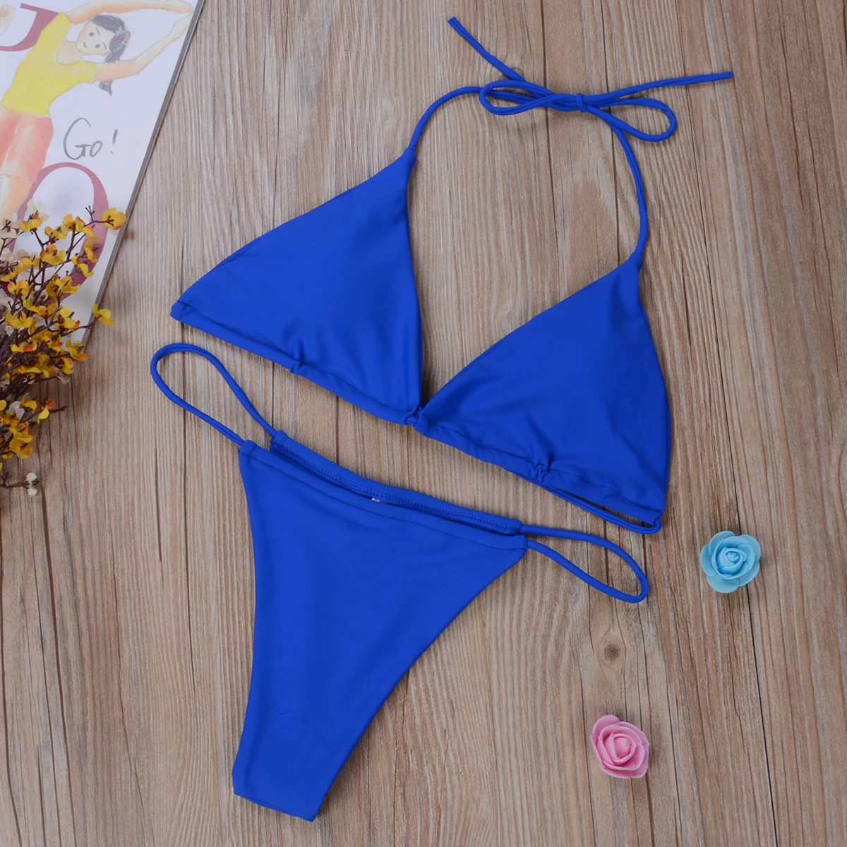 Women Sexy Lace Up Thong Bikini Set Bandage Push Up Padded Swimsuit Summer Beach Bathing Suit Brazilian