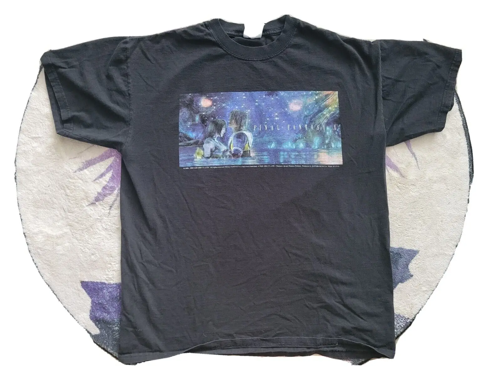 Final Fantasy 10 Maglietta Vintage Ffx Square Enix Out Of Print Large Rare