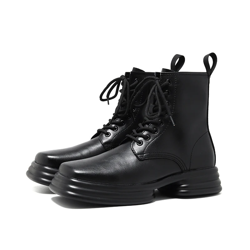 Platform Men's Motorcycle Boots Luxury 