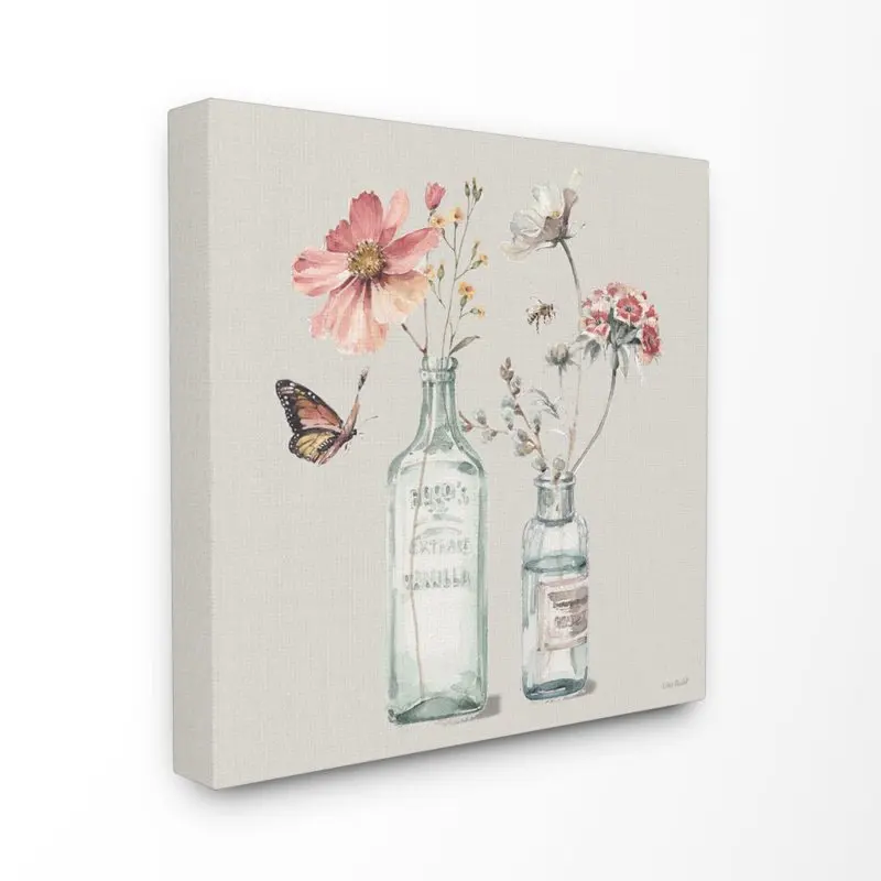 

Industries Jar Bee Pink Grey Painting Canvas Wall Art by Lisa Audit