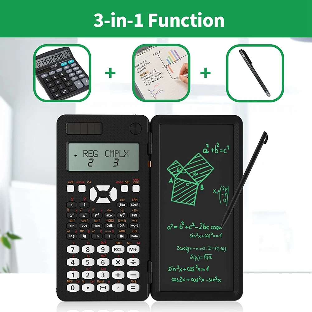 Scientific Calculators With Writing TabletSolar Energy LCD Science
