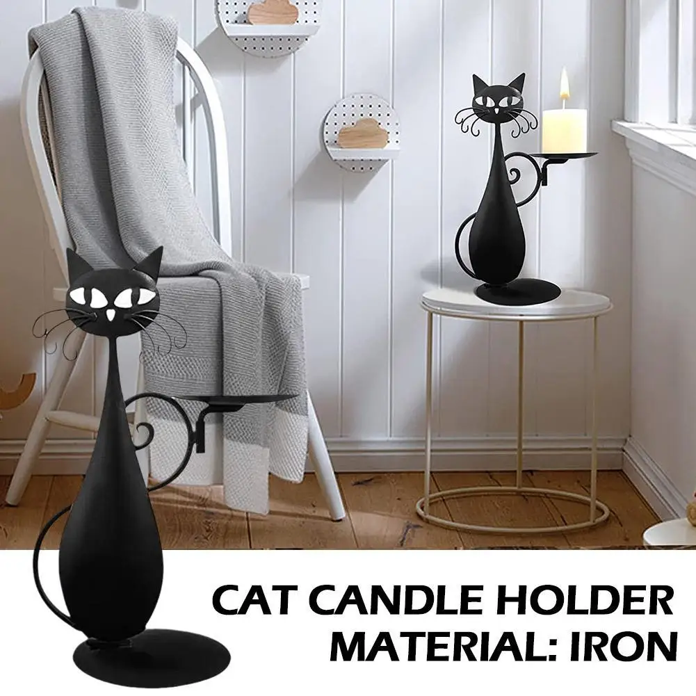Black Cat Candle Holder Black Cat Candlesticks Metal Candle Holder