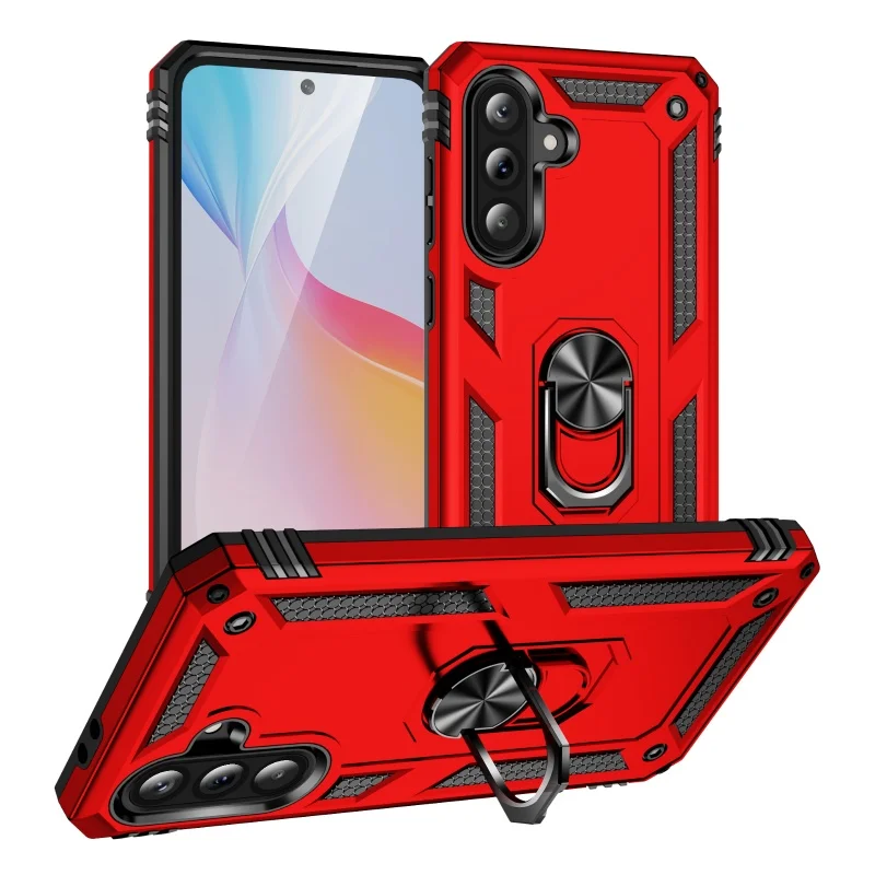 Enhanced Shockproof Armor Phone Case with Lens Protection and Ring Holder