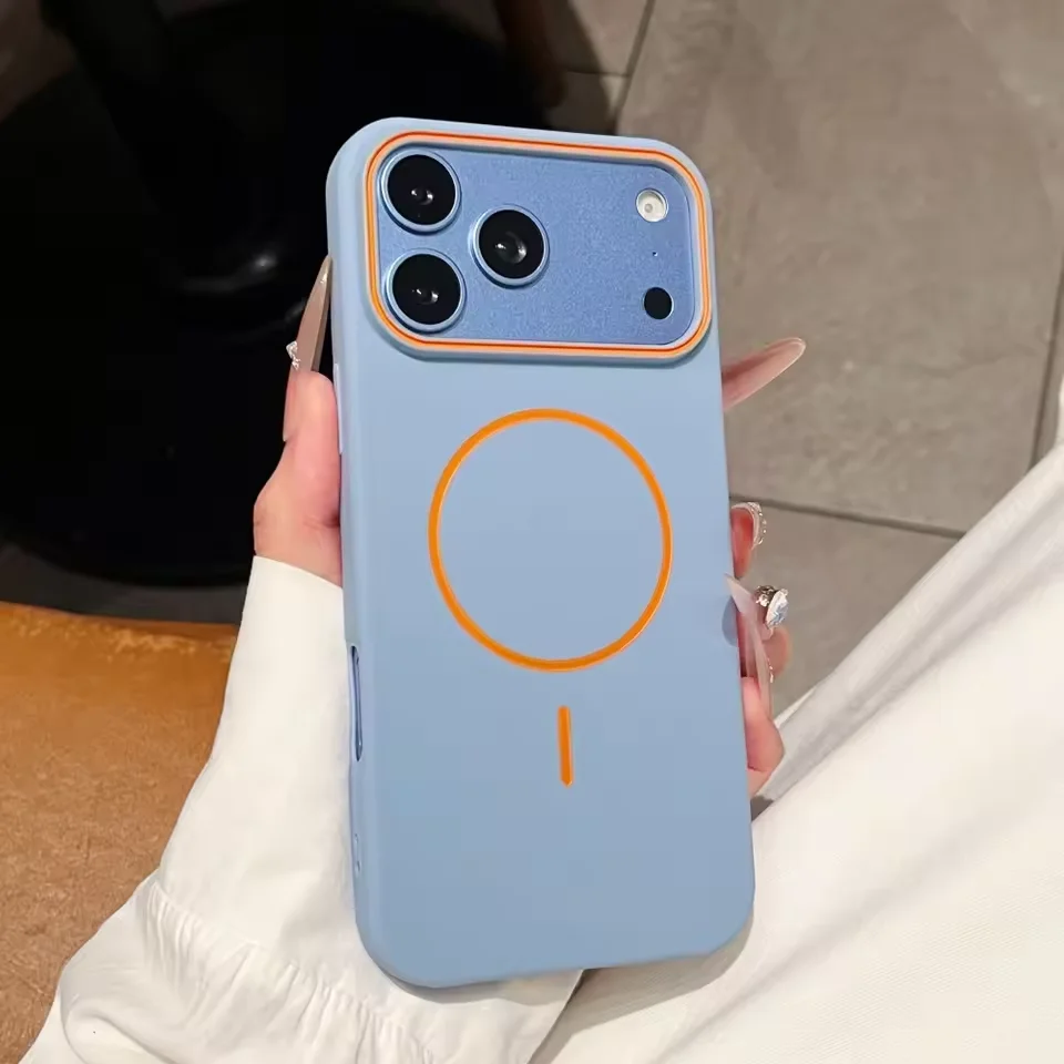 Luxury Shockproof Silicone Soft Phone Case with MagSafe Wireless Charging Capability