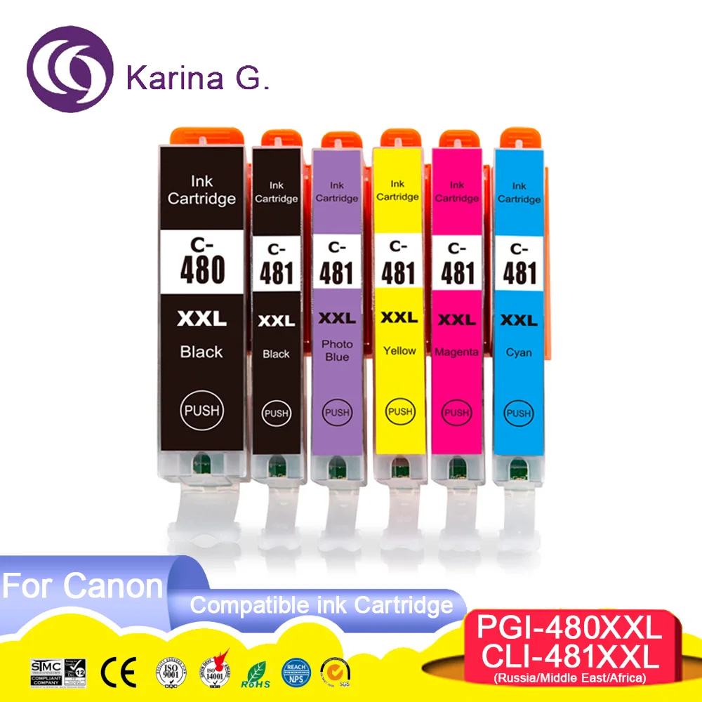 480 481 480XL 481XL PGI-480XL PGI480 CLI-481XL Premium Compatible Inkjet Ink Car