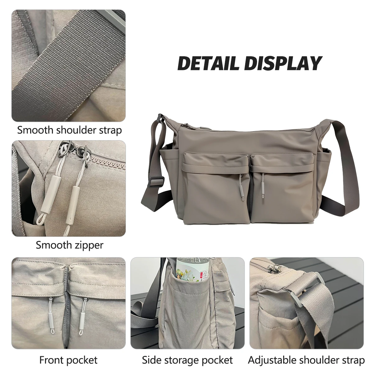Big Bag Retro Nylon Female Bag Large-Capacity Handbag Commuter Shoulder Bag College Student Class School Bag Tote Bag to School