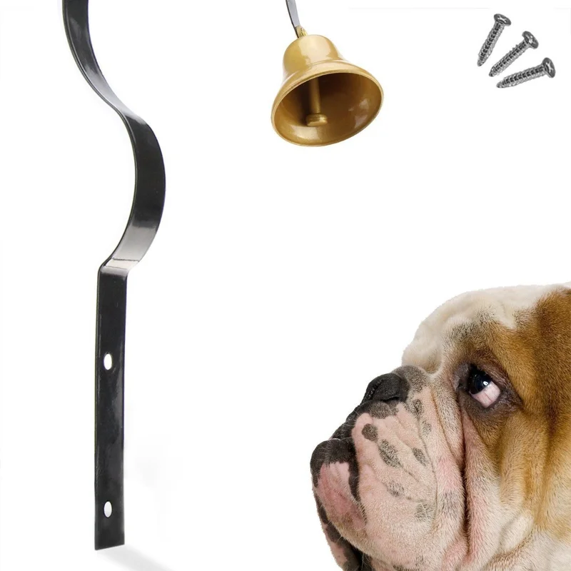 

Small Black Metal Brass Bell with Screw Fittings, Pet Dog Bells, Dog Training Doorbell, Creative Puppy Training Supplies