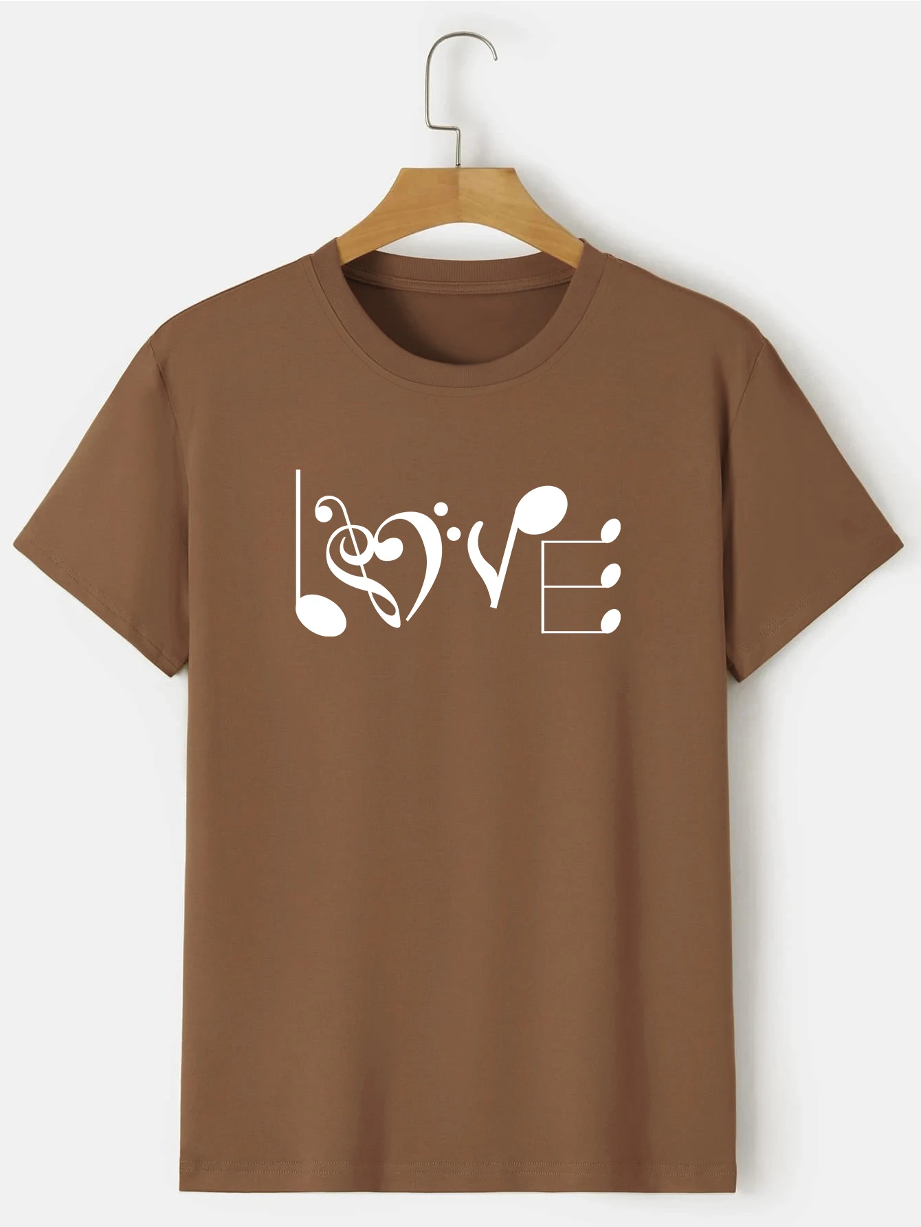 Musikk Herre Avslappet Trendy Grafisk Trykk Komfortable Rund Hals Kortermede T-skjorter, Sommer Overdimensjonerte Løse T-skjorter Best_voghion.com