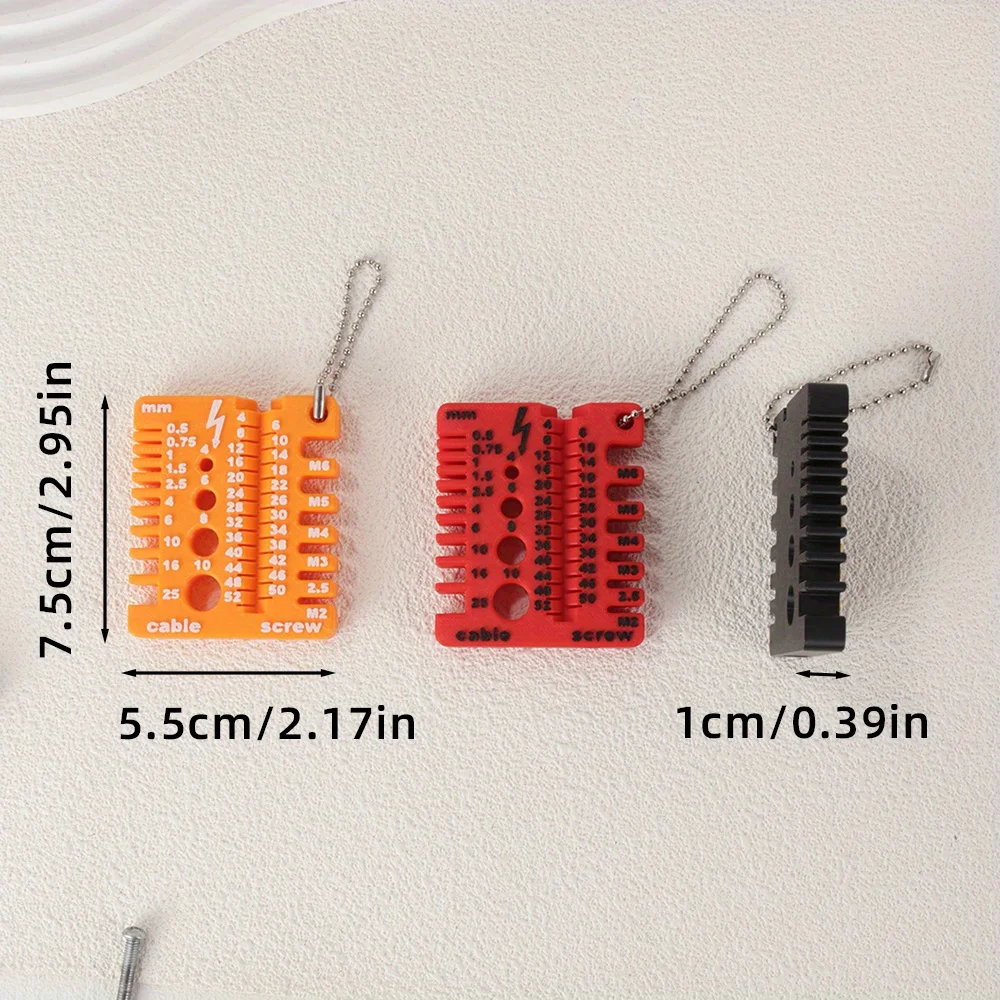 1Pcs Portable Nut And Drill Bit Thread Checker 3D Printed Wire Screw Measuring Tool Screw Drill Bit Gauge For Nuts Bolts Threads