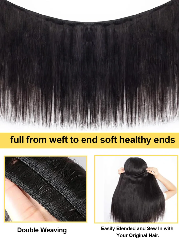 30 40 Inch Bone Straight 100% Bundles Deal Brazilian Virgin Human Hair 3 4 Bundles Raw Hair Extensions Natural Color Remy 5