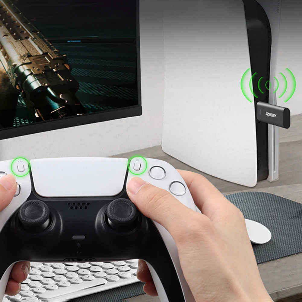 컨트롤러 어댑터 USB 수신기 BT 5.3 무선 어댑터 USB 무선 컨트롤러 어댑터 (닌텐도 스위치 PC 컨트롤러용)