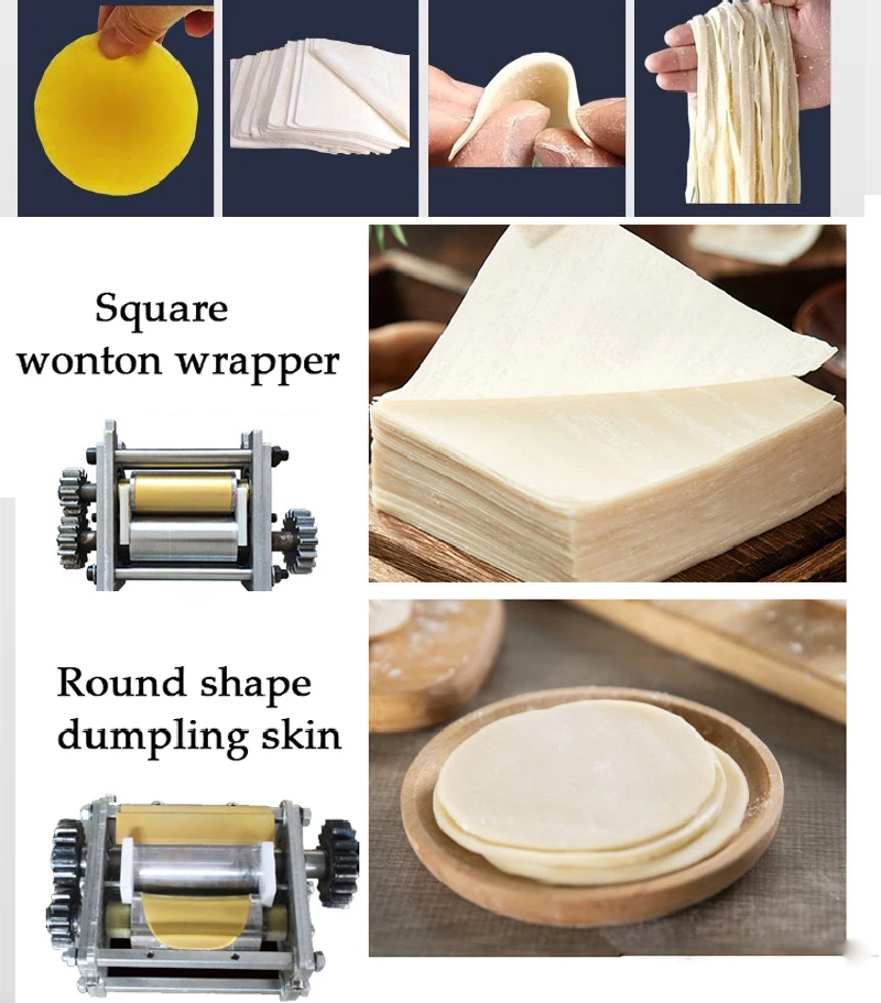 Commercial dumpling wrapper Maker electric automatic Wonton Wrappers Machine Roll dough Press Dumpling skin Noodle Pasta maker