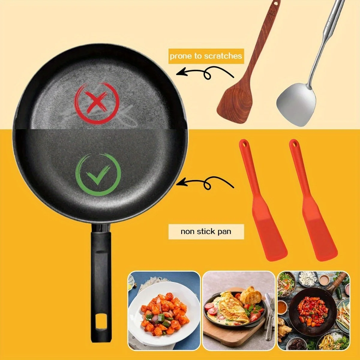 2 Pcs Small Omelette Spatula, Turner, Silicone Thin Egg Flipper, Spatula, Red Heat Resistant Non Stick Cooking Spatula For Omele