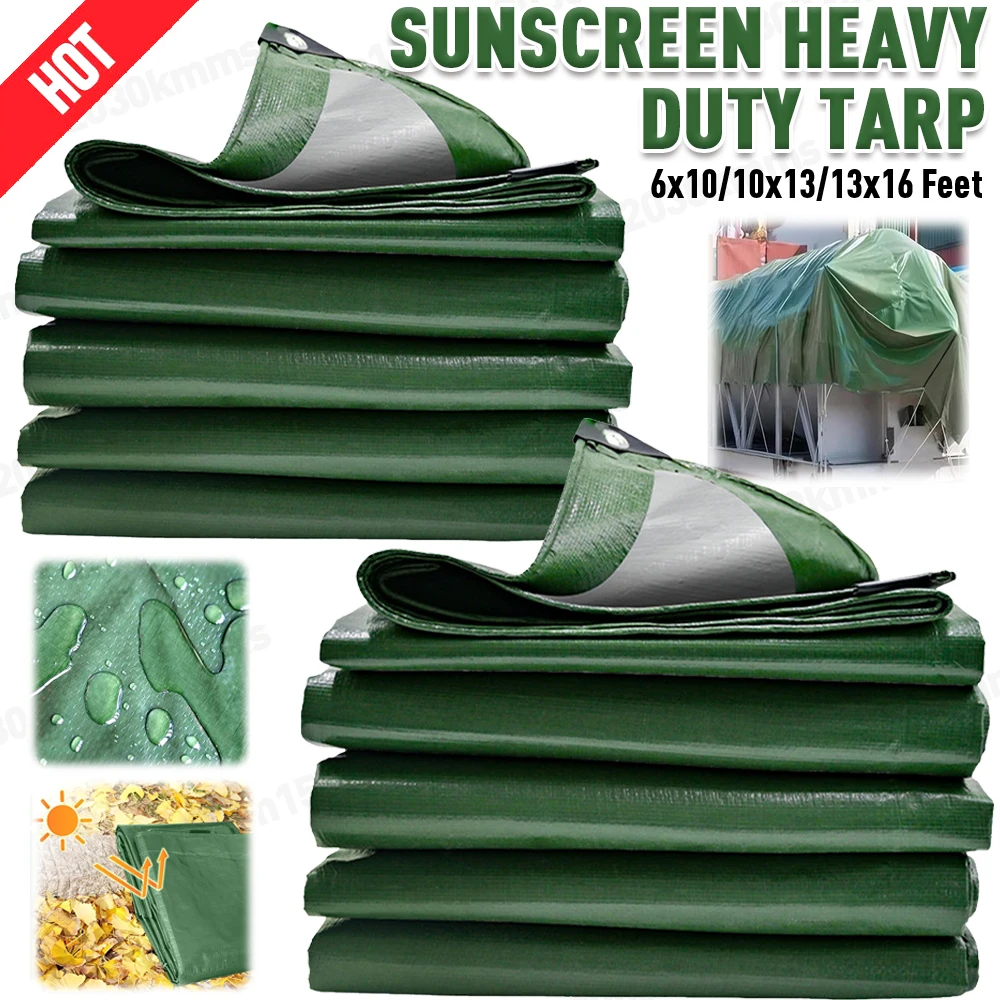Heavy-Duty Thicken Tarpaulin Outdoor Camping Tent Canopy Pergola Sun Shelter Waterproof Car Shed Awning Truck Tarp Covers