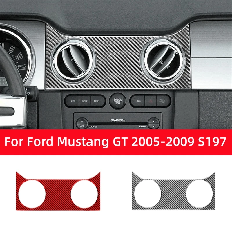 

For Ford Mustang GT 2005-2009 S197 Accessories Carbon Fiber Car Interior Center Air Vents Frame Trim Sticker Decal Decor Cover