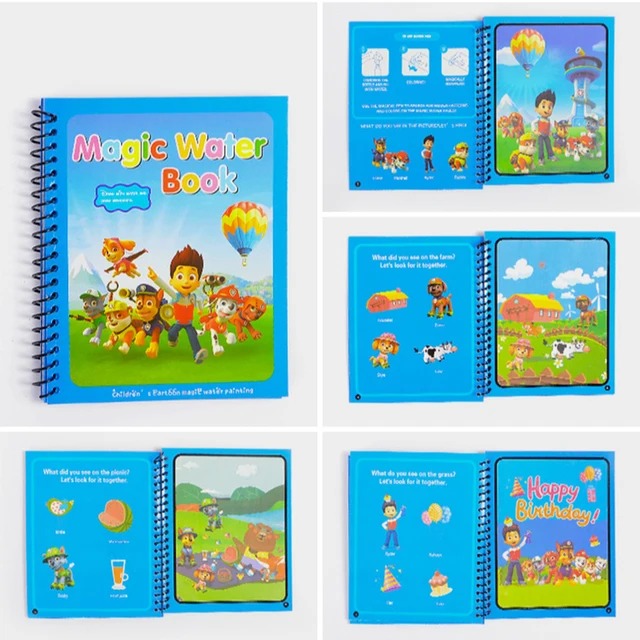 Paw Patrol Dog Water Painting Drawing Toys Graffiti Cartoon Figure Watercolour Magic Book  Coloring Book for Kid Birthday Gifts 3