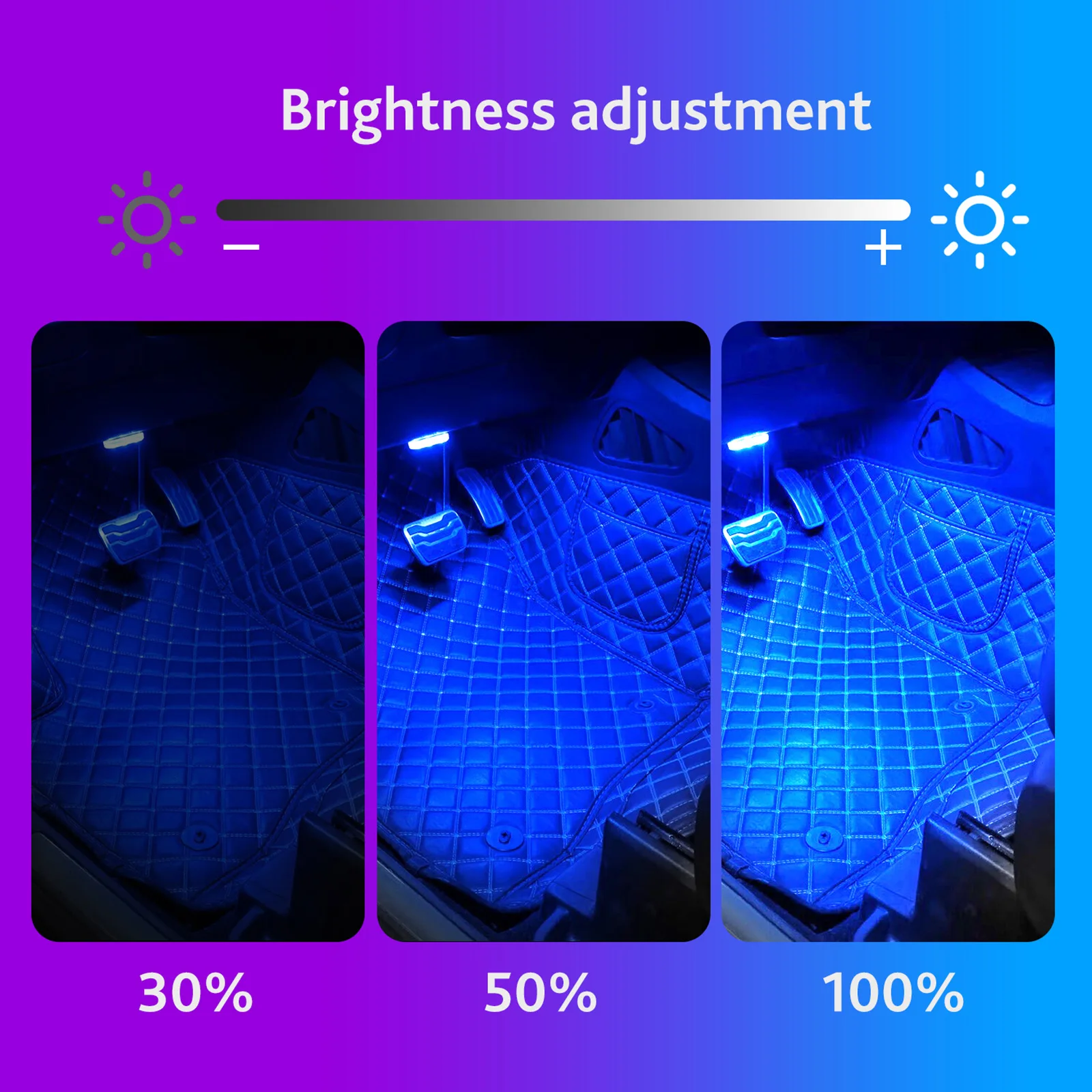Color-Changing LED Car Interior Ambient Light Kit with Remote and App Control